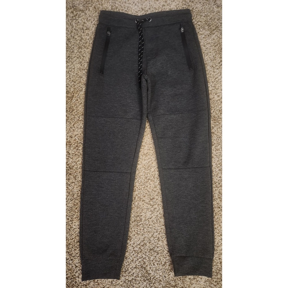 Aeropostale Womens XS Charcoal Gray Jogger Sweatpants Zipper Pockets Tapered Leg